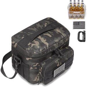 Insulated Lunch Cooler 9L Black Camo Tactical Bag